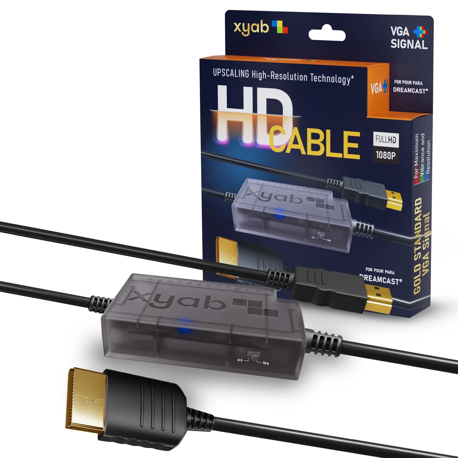 RGB+ HD Link Cable for Sega Dreamcast high definition gaming cable featuring RGB video output HDMI connectivity crisp video signal and enhanced classic Dreamcast console display quality
