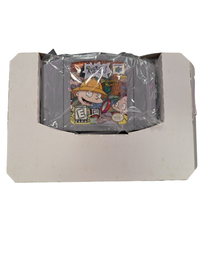Rugrats Scavenger Hunt CIB complete in box party board style game featuring Rugrats characters mini games multiplayer challenges and Nickelodeon themed gameplay cartridge and cardboard