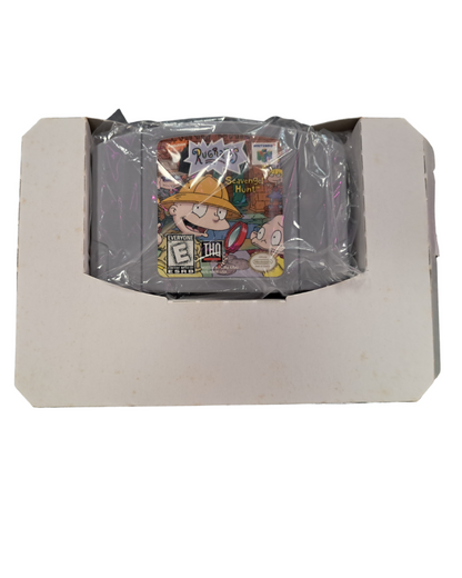 Rugrats Scavenger Hunt CIB complete in box party board style game featuring Rugrats characters mini games multiplayer challenges and Nickelodeon themed gameplay cartridge and cardboard