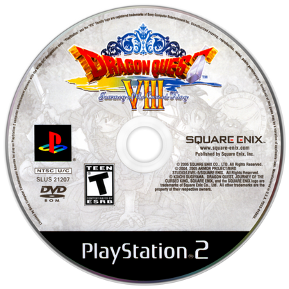 Dragon Quest VIII: Journey of the Cursed King disc for PlayStation 2 (PS2) fantasy role-playing adventure video game