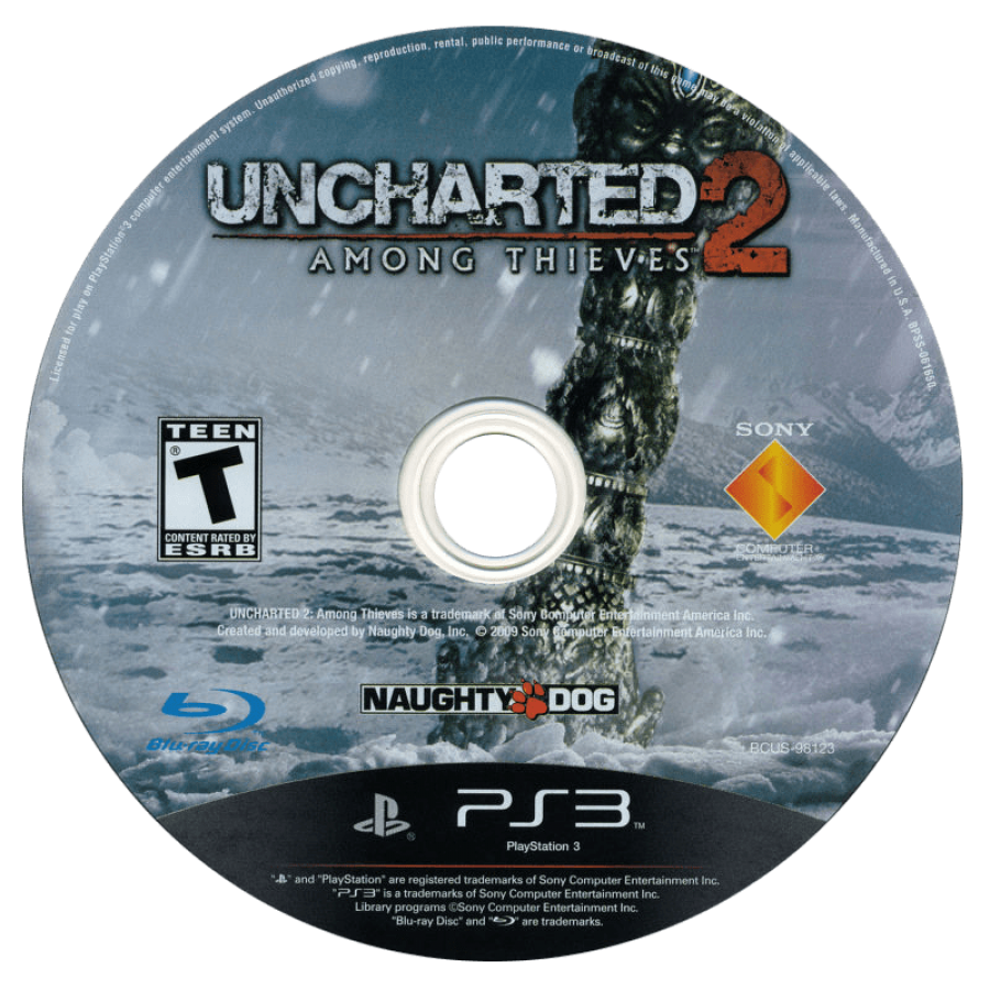 Uncharted 2: Among Thieves [Game of the Year] disc for PlayStation 3 (PS3) video game