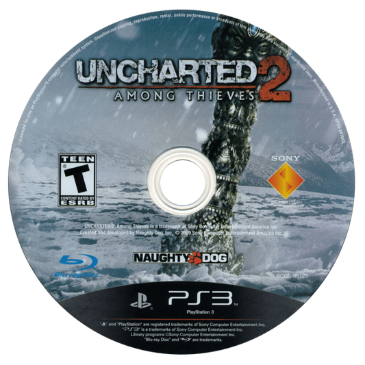 Uncharted 2: Among Thieves [Game of the Year] disc for PlayStation 3 (PS3) video game