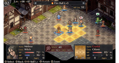 Mercenaries Blaze: Dawn of the Twin Dragons for PlayStation 4 (PS4) at Gamers INC, featuring a classic tactical RPG experience with deep turn-based combat, 3D isometric battlefields, and a branching narrative where your choices shape the fate of a kingdom in turmoil gameplay screenshot