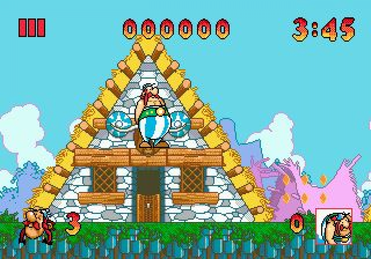 Asterix and the Great Rescue Sega Genesis retro video game platformer gameplay (1993)