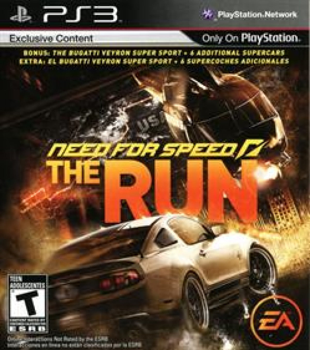 Need for Speed The Run PlayStation 3 PS3 for arcade racing video game fans featuring high speed street racing cross country road trips exotic cars police chases cinematic action intense driving challenges vehicle customization and thrilling race events collectible gaming appeal front