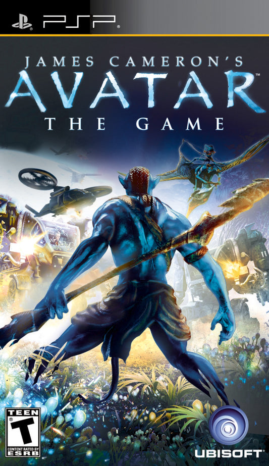 Avatar The Game PlayStation Portable PSP video game, action adventure, sci-fi combat, movie tie-in gameplay, handheld console title front cover
