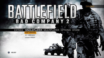 Battlefield Bad Company 2 Limited Edition PlayStation 3 PS3 video game, first-person shooter, military combat, multiplayer action, special edition title main menu