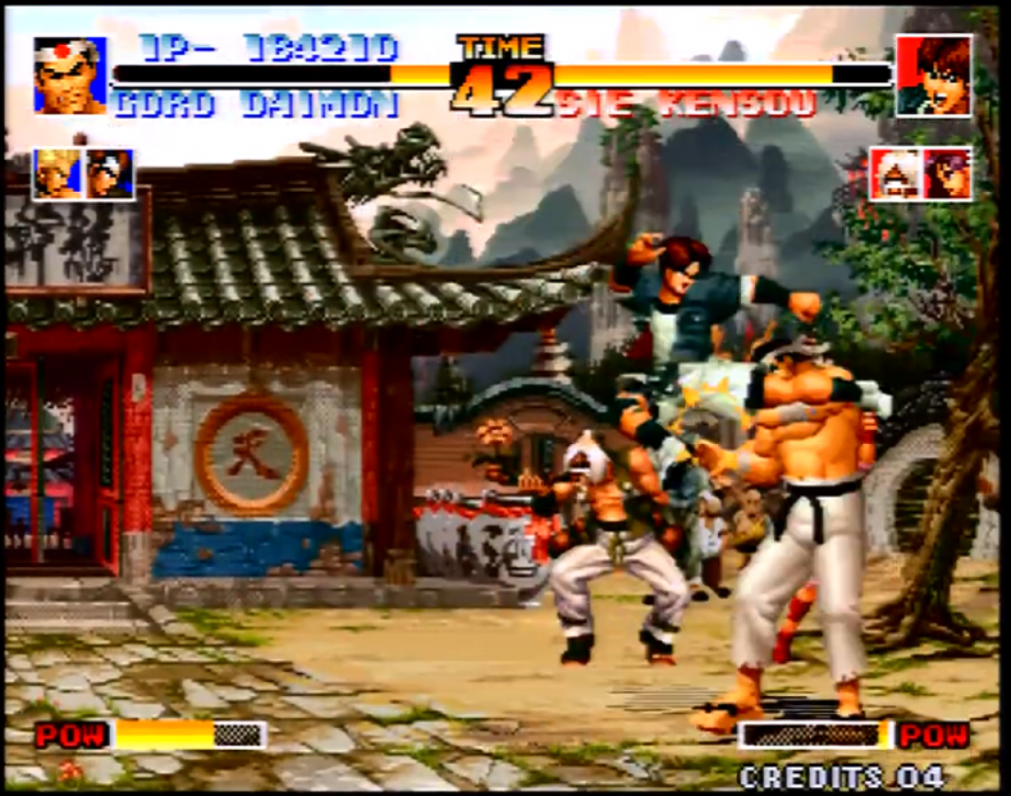 The King of Fighters 94 Japan Import Neo Geo AES team-based 3v3 arcade fighting game original KOF title with Kyo Rugal and SNK's classic sprite art, tested working complete Japanese gameplay