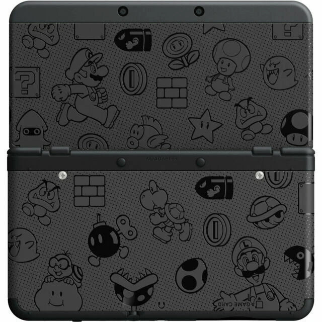 Mario Black Edition New Nintendo 3DS handheld video game console top and bottom view