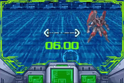 Zone of the Enders: The Fist of Mars [CIB] for Game Boy Advance (GBA) featuring a story-driven tactical RPG spin-off with turn-based mech battles set in the Z.O.E. universe; command your squad, customize Orbital Frames, and follow an anime-style narrative in this complete-in-box handheld entry gameplay screenshot