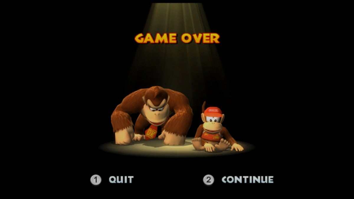 Donkey Kong Country Returns game over art for Nintendo Wii Wii video game 