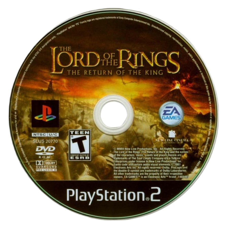 The Lord of the Rings: Return of the King disc art for PlayStation 2 (PS2) video game