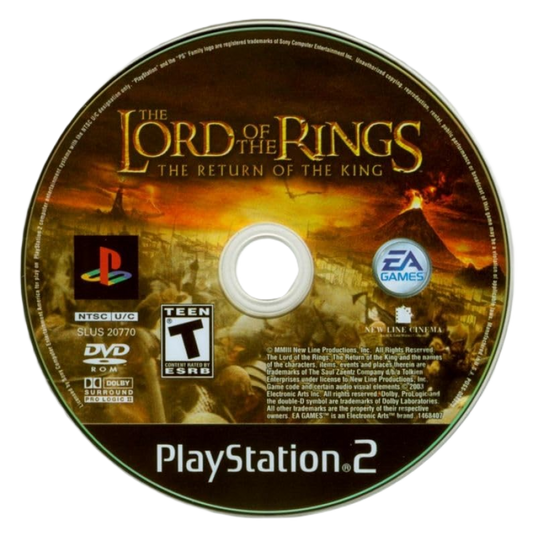 The Lord of the Rings: Return of the King disc art for PlayStation 2 (PS2) video game