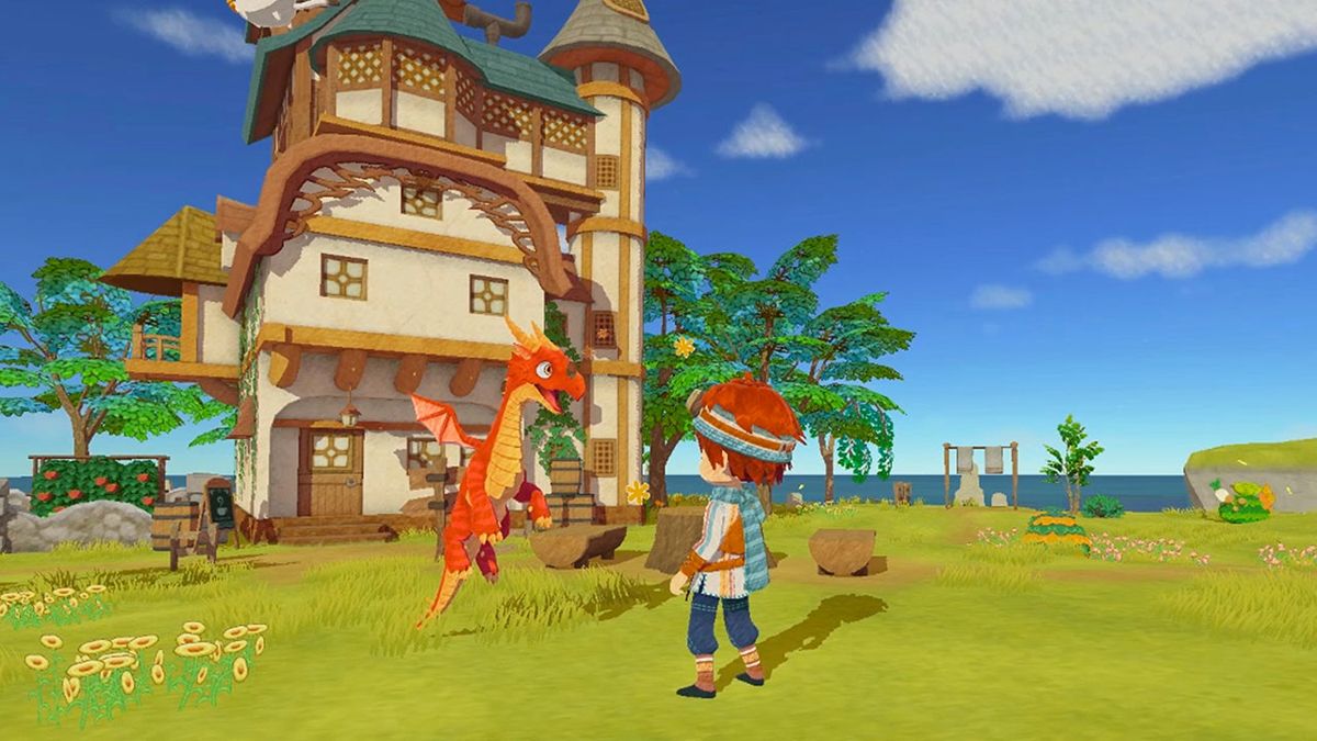 Little Dragons Cafe retro PlayStation 4 video game Little Dragons Cafe fantasy adventure cooking simulation dragon raising anime style exploration console title PlayStation 4 release gameplay