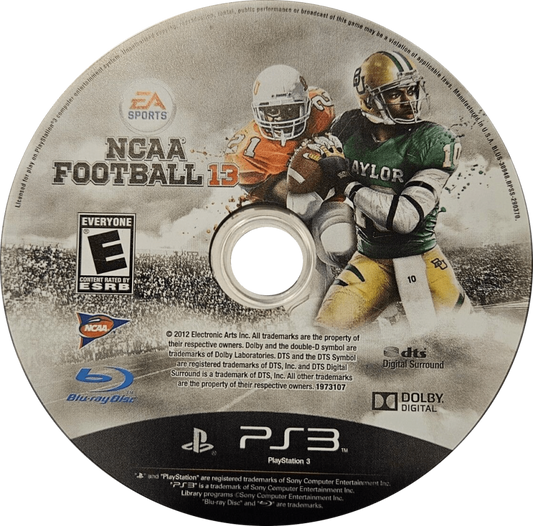 NCAA Football 13 disc for PlayStation 3 (PS3) video game