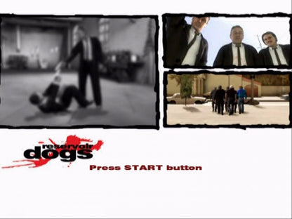 Reservoir Dogs PlayStation 2 third-person shooter action video game based on Quentin Tarantino film heist narrative tactical gameplay interrogation sequences driving levels non-linear storytelling Eidos interactive movie license gritty crime drama main menu title screen