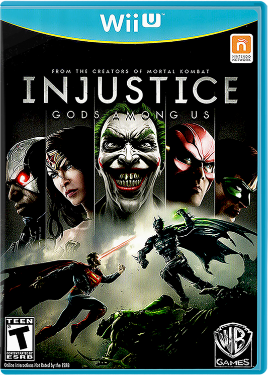 Injustice Gods Among Us cover art for Nintendo Wii U WiiU video game