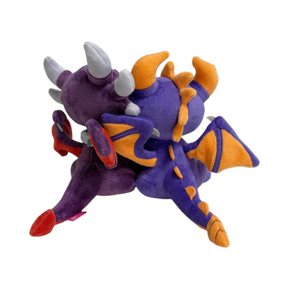 Valentine's Spyro and Cynder 6 Inch Plush collectible Spyro character plush featuring Spyro and Cynder in a Valentine's themed design soft plush construction adorable dragon characters 6 inch size huggable collectible display item Spyro merchandise video game collectibles and gaming collectible appeal back