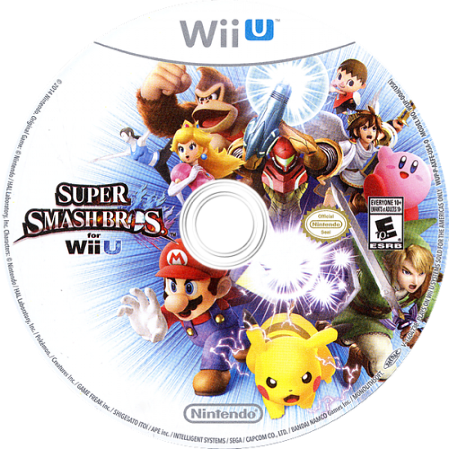 Super Smash Bros for Wii U dsic cover art for Nintendo Wii U WiiU video game 