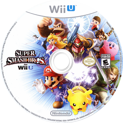 Super Smash Bros for Wii U dsic cover art for Nintendo Wii U WiiU video game 