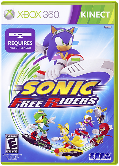 Sonic: Free Riders cover art for Xbox 360 (X360) motion-controlled racing video game