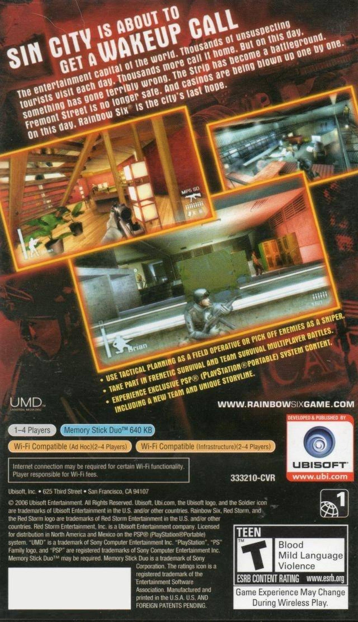 Tom Clancy's Rainbow Six Vegas Greatest Hits inspired design featuring tactical military shooter aesthetic elite counterterrorism operations squad based strategy intense urban combat realistic weaponry stealth breaching action cinematic modern warfare presentation back coveer