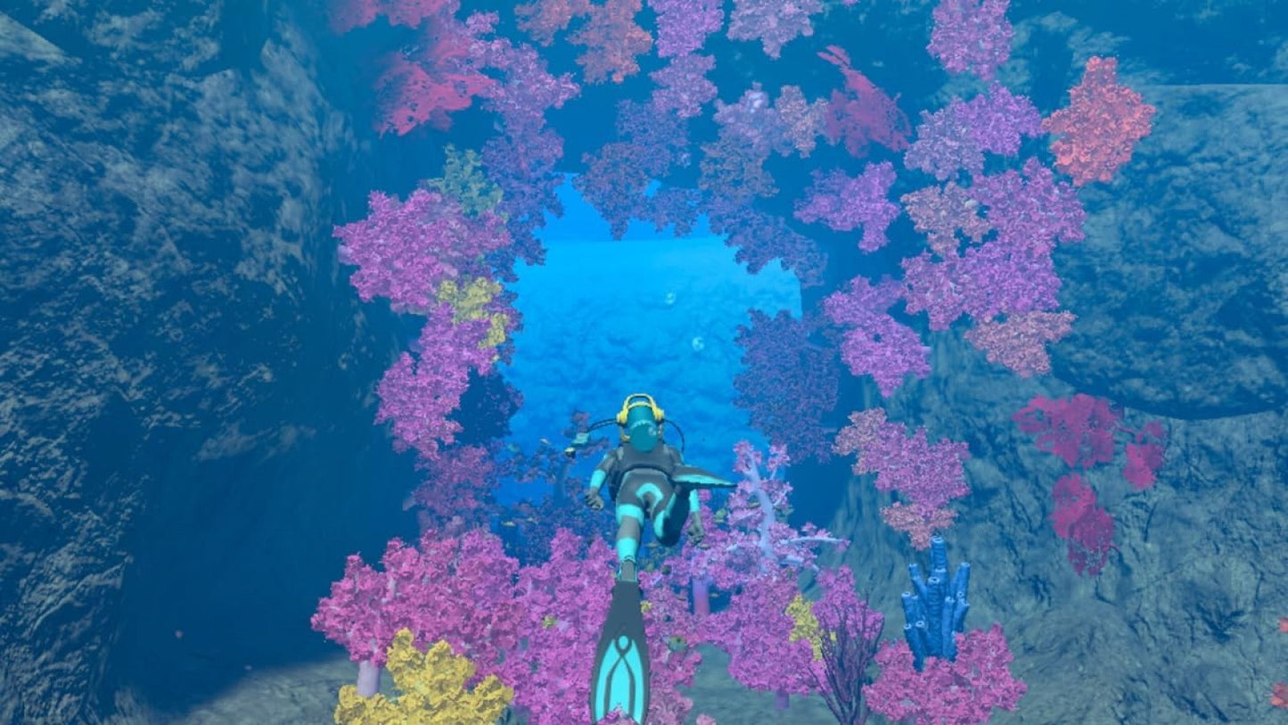 Endless Ocean Luminous Nintendo Switch inspired design featuring relaxing underwater exploration adventure aesthetic vast ocean environments marine wildlife discovery serene deep sea journeys immersive aquatic atmosphere peaceful exploration gameplay and breathtaking aquatic visuals presentation gameplay