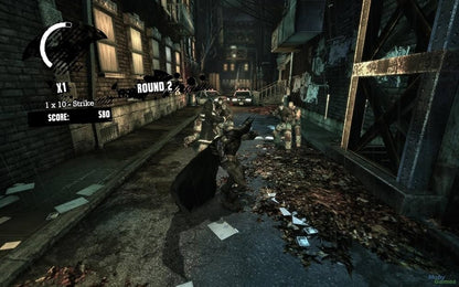 Retro Batman Arkham Asylum Xbox 360 inspired design featuring dark superhero action adventure aesthetic vintage HD era Gotham City atmosphere stealth combat predator gameplay Arkham Island asylum setting iconic DC Comics Batman experience nostalgic cinematic presentation gameplay