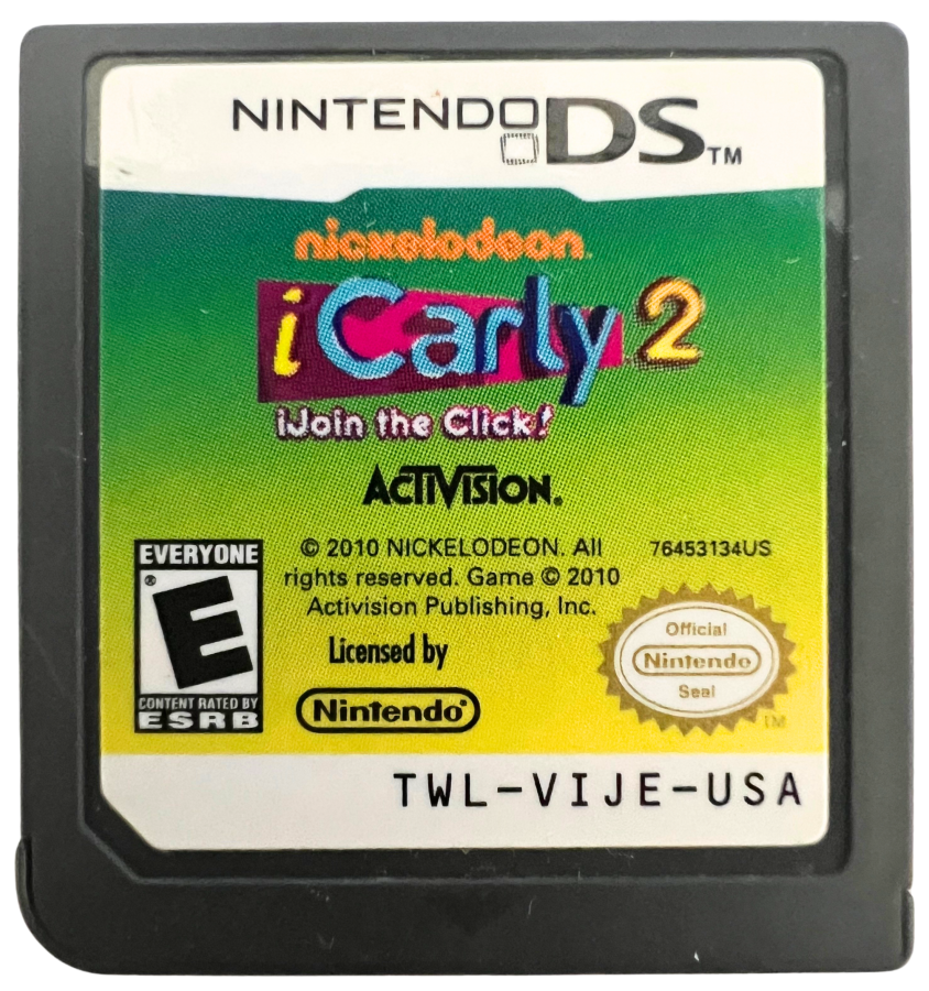 iCarly 2 iJoin the Click for Nintendo DS, cartridge for a simulation adventure video game with mini-games, story-based gameplay, TV show characters, and casual interactive activities