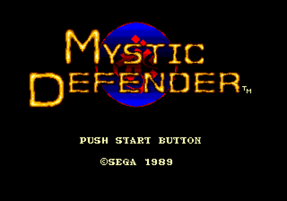 Mystic Defender Sega Genesis retro video game action platformer title screen (1989)