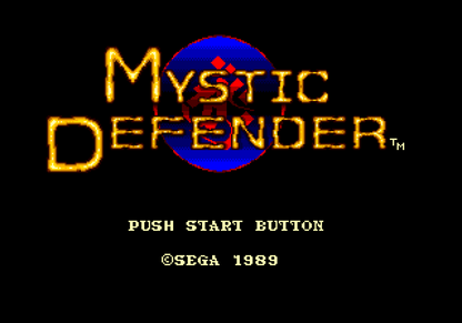 Mystic Defender Sega Genesis retro video game action platformer title screen (1989)
