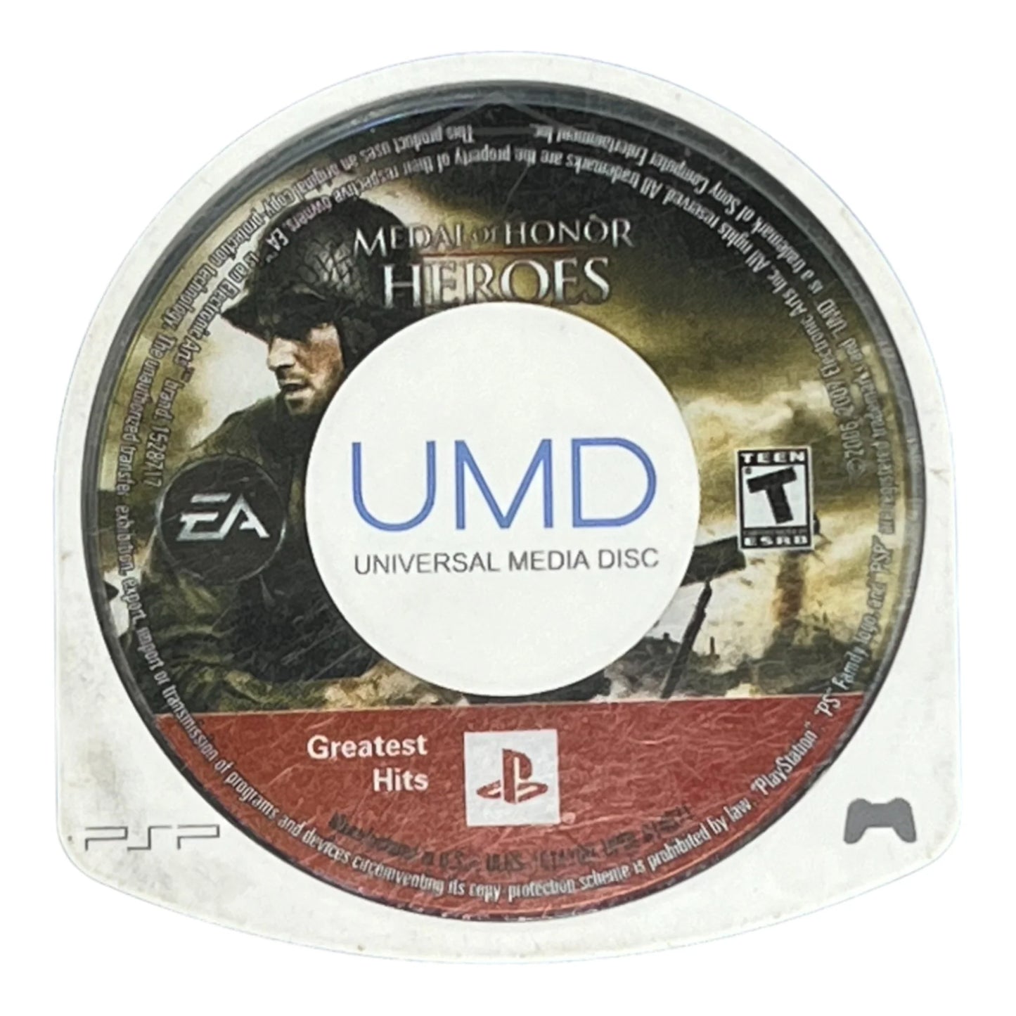 Medal of Honor Heroes UMD for the PlayStation Portable featuring World War II first person shooter gameplay with campaign missions multiplayer modes and tactical combat across historic battlefields disc