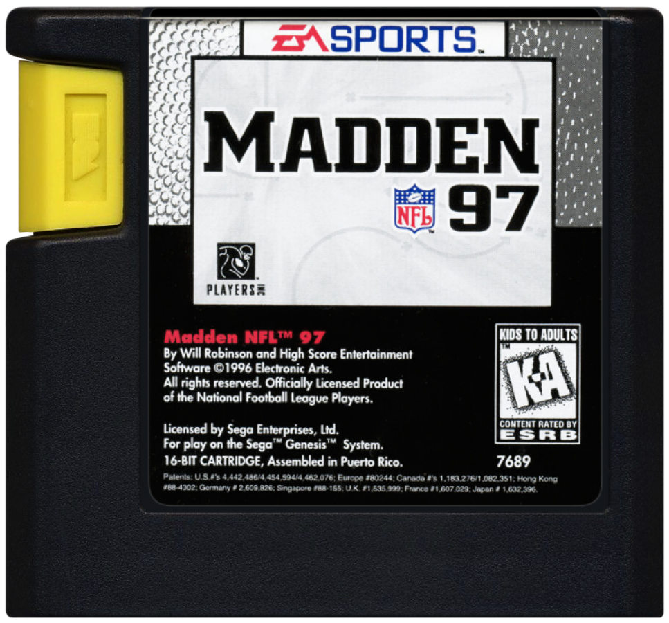 Madden NFL 97 cartridge for Sega Genesis (GEN) video game