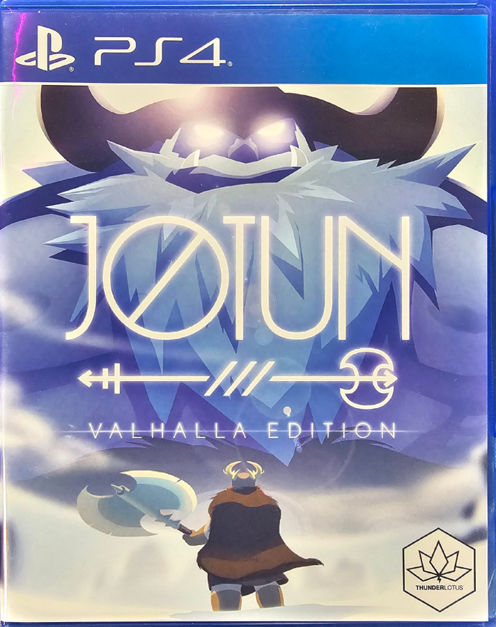 Jotun Valhalla Edition Limited Run #76 PlayStation 4 PS4 for action adventure video game fans featuring Norse mythology exploration hand drawn visuals giant boss battles powerful abilities puzzle solving challenging environments and Valhalla Edition limited release collectible gaming appeal front cover art