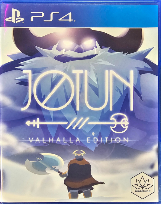 Jotun Valhalla Edition Limited Run #76 PlayStation 4 PS4 for action adventure video game fans featuring Norse mythology exploration hand drawn visuals giant boss battles powerful abilities puzzle solving challenging environments and Valhalla Edition limited release collectible gaming appeal front cover art