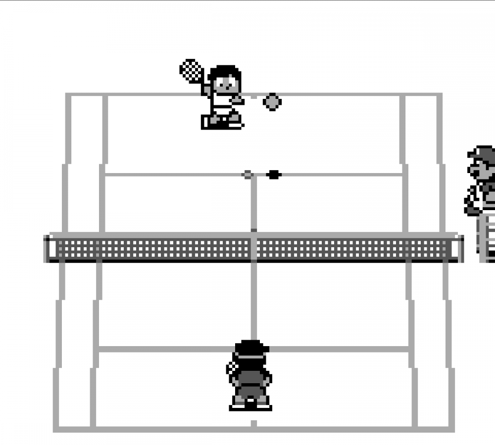 Tennis JP Import Game Boy GB gameplay for retro video game enthusiasts featuring classic sports gameplay simple tennis match mechanics fast paced court rallies arcade style scoring system competitive handheld gameplay and portable retro gaming experience and collectible gaming appeal