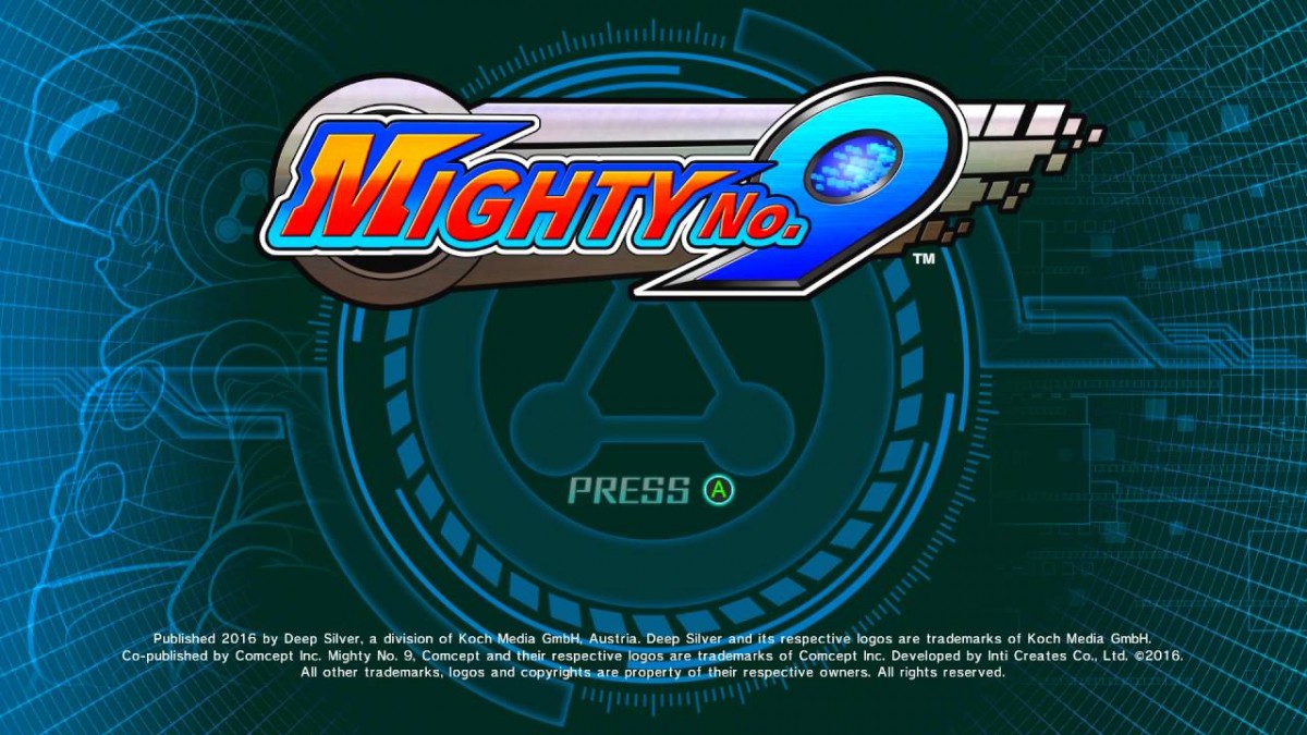 Mighty No. 9 title screen for Nintendo Wii U (WiiU) video game