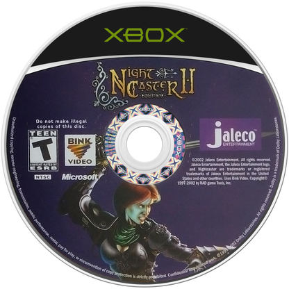 Nightcaster II Defeat the Darkness Xbox game featuring action RPG gameplay, cooperative spellcasting combat, and dark fantasy dungeon exploration disc