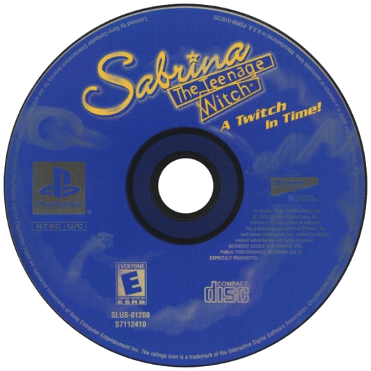 Sabrina the Teenage Witch: A Twitch in Time disc art for PlayStation 1 (PS) video game