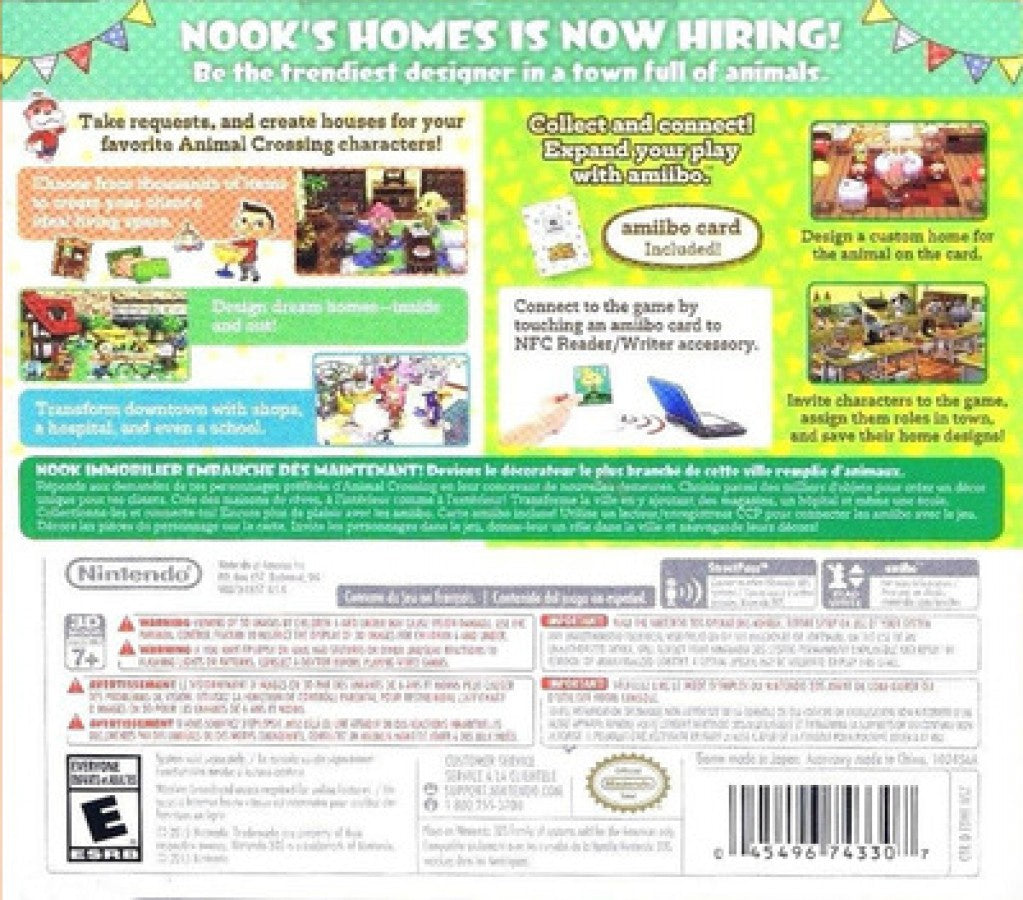 Animal Crossing: Happy Home Designer back of case for Nintendo 3DS (3DS) life simulation video game