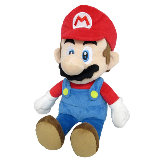 Mario 14 inch plush toy featuring classic Super Mario character design large soft stuffed collectible official Nintendo merchandise and iconic gaming mascot display plush