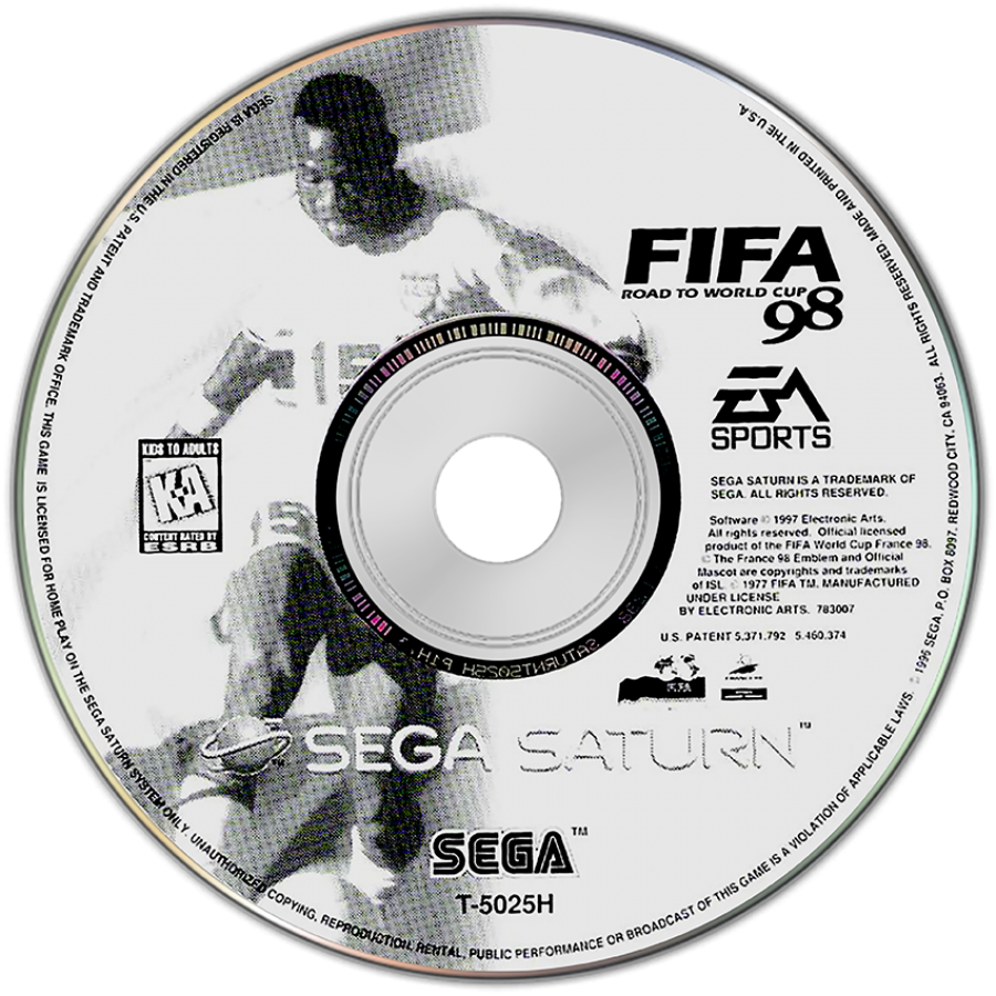 FIFA Road to World Cup 98 disc art for Sega Saturn (SS) video game