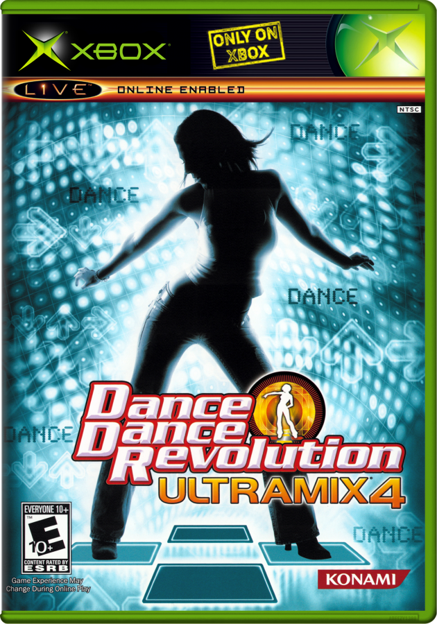 Dance Dance Revolution Ultramix 4 for Xbox (Xbox), cover art music rhythm video game.