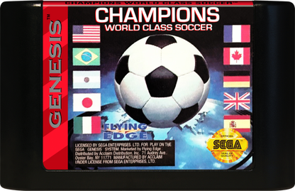 Champions World Class Soccer cartridge for Sega Genesis (GEN) video game