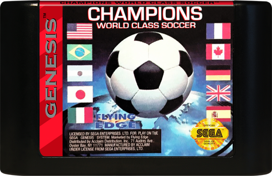 Champions World Class Soccer cartridge for Sega Genesis (GEN) video game