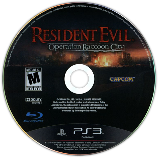 Resident Evil Operation Raccoon City PlayStation 3 PS3 for survival horror and third person shooter video game fans featuring cooperative multiplayer gameplay zombie outbreaks Umbrella Corporation missions tactical squad combat bio organic weapons intense action cinematic storytelling and immersive Resident Evil adventure collectible gaming appeal game disc