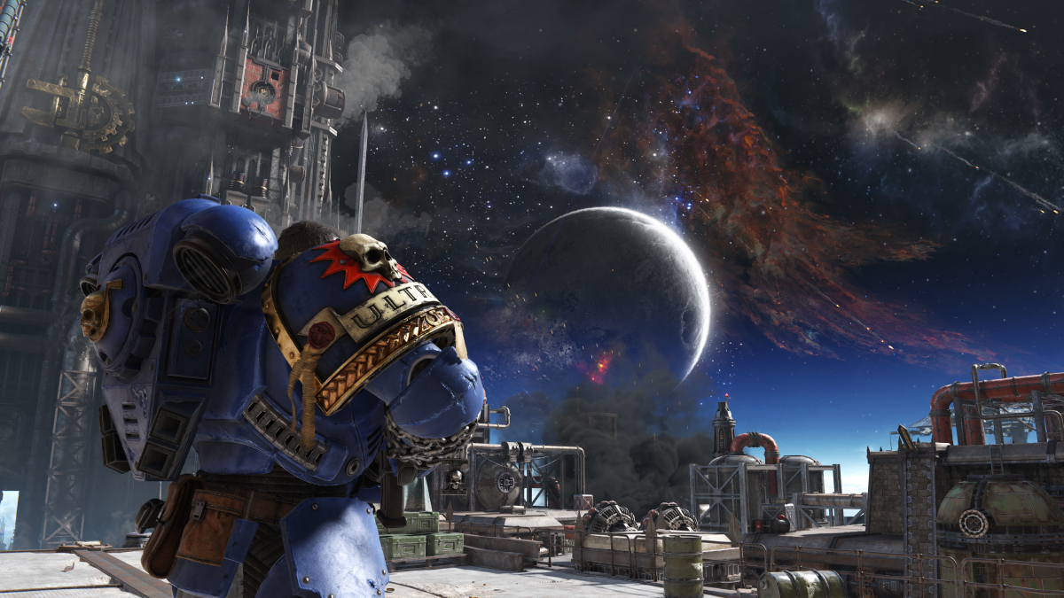 Warhammer 40,000: Space Marine 2 [Gold Edition] for PlayStation 5 (PS5) at Gamers INC, featuring the ultimate visceral action experience with the Season Pass and 4-day early access, allowing you to embody the superhuman skill and brutality of a Space Marine as you purge relentless Tyranid swarms across the galaxy in spectacular 4K combat gameplay screenshot