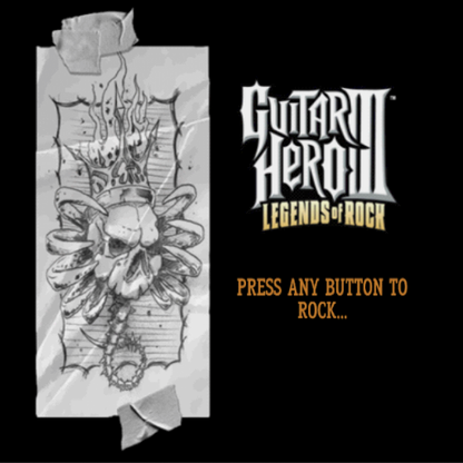 Guitar Hero III: Legends of Rock title screen for Playstation 2 (PS2) video game