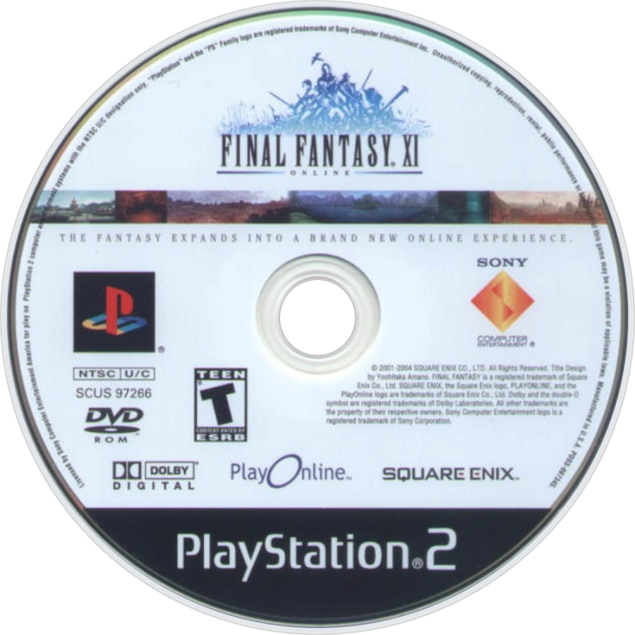 Final Fantasy XI disc cover art for PlayStation 2 (PS2) video game