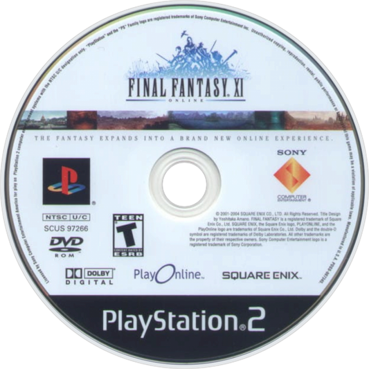 Final Fantasy XI disc cover art for PlayStation 2 (PS2) video game